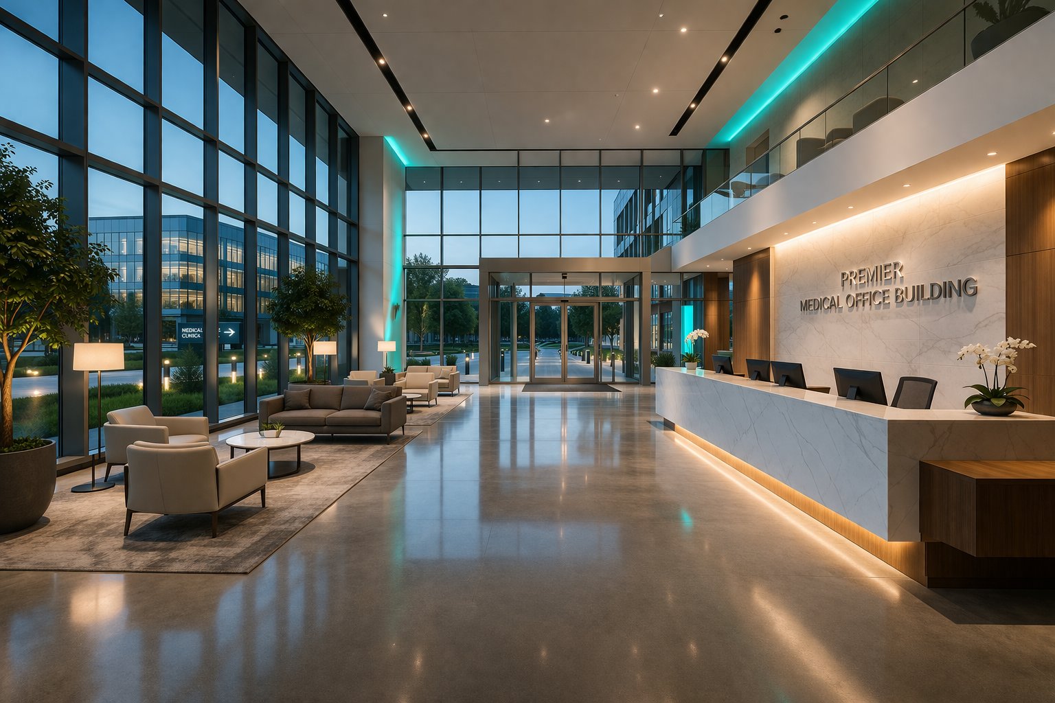 Medical office building lobby